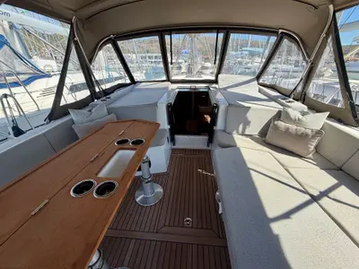 Deck of Ocean Light, a Beneteau Oceanis 47 sailboat at Seget Donji, Croatia