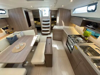Salon of Ocean Light, a Beneteau Oceanis 47 sailboat at Seget Donji, Croatia