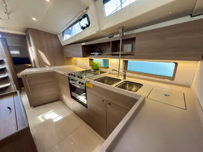 Galley of Ocean Light, a Beneteau Oceanis 47 sailboat at Seget Donji, Croatia