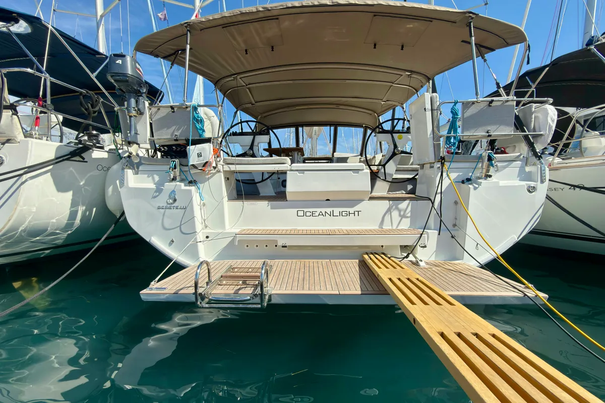 Exterior view of Ocean Light, a Beneteau Oceanis 47 sailboat at Seget Donji, Croatia