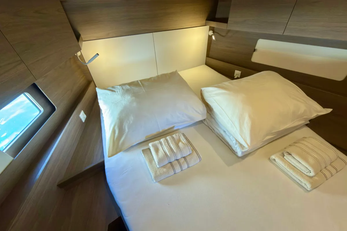 Cabin on Ocean Light, a Beneteau Oceanis 47 sailboat at Seget Donji, Croatia
