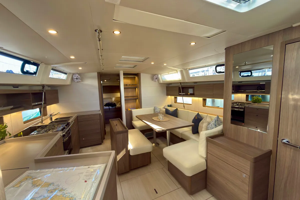 Salon of Ocean Light, a Beneteau Oceanis 47 sailboat at Seget Donji, Croatia