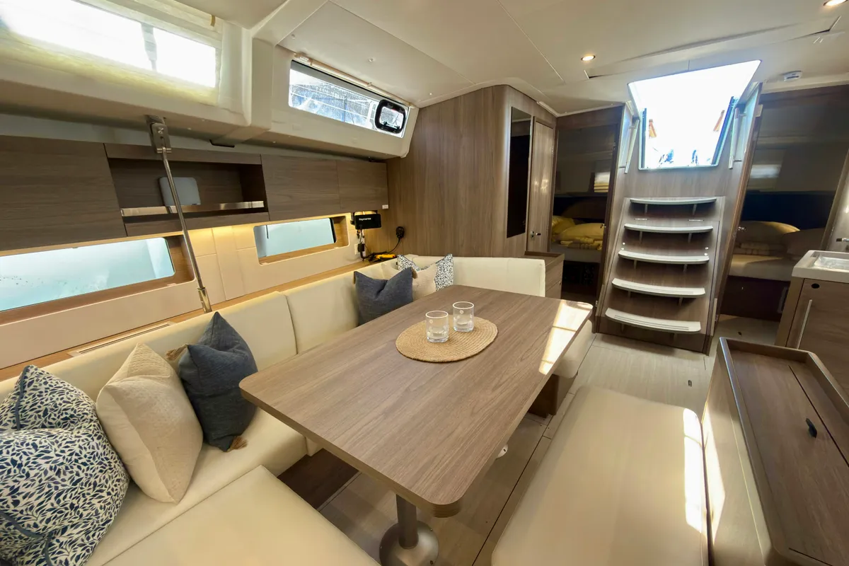 Salon of Ocean Light, a Beneteau Oceanis 47 sailboat at Seget Donji, Croatia