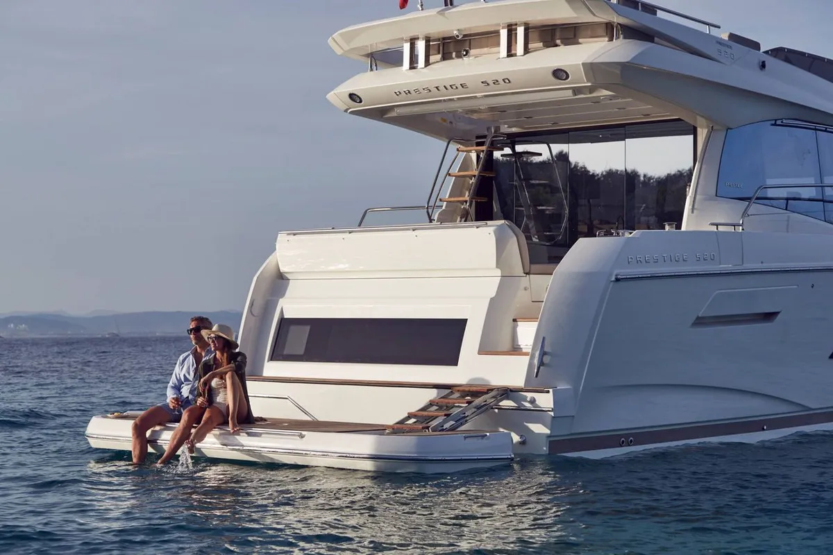 Caprice, a Jeanneau Prestige 520 Flybridge motor yacht at Punat, Croatia