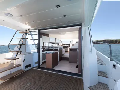 Caprice, a Jeanneau Prestige 520 Flybridge motor yacht at Punat, Croatia