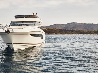 Caprice, a Jeanneau Prestige 520 Flybridge motor yacht at Punat, Croatia