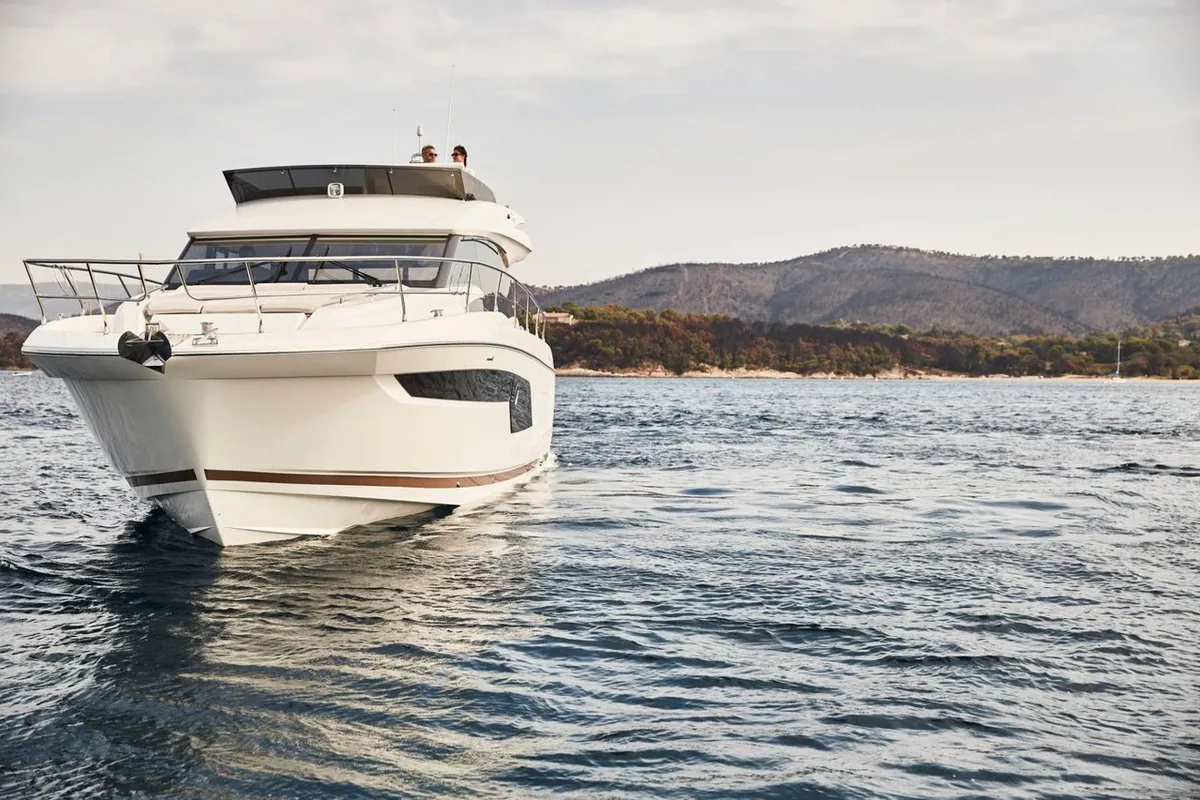 Caprice, a Jeanneau Prestige 520 Flybridge motor yacht at Punat, Croatia