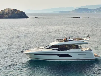 Caprice, a Jeanneau Prestige 520 Flybridge motor yacht at Punat, Croatia