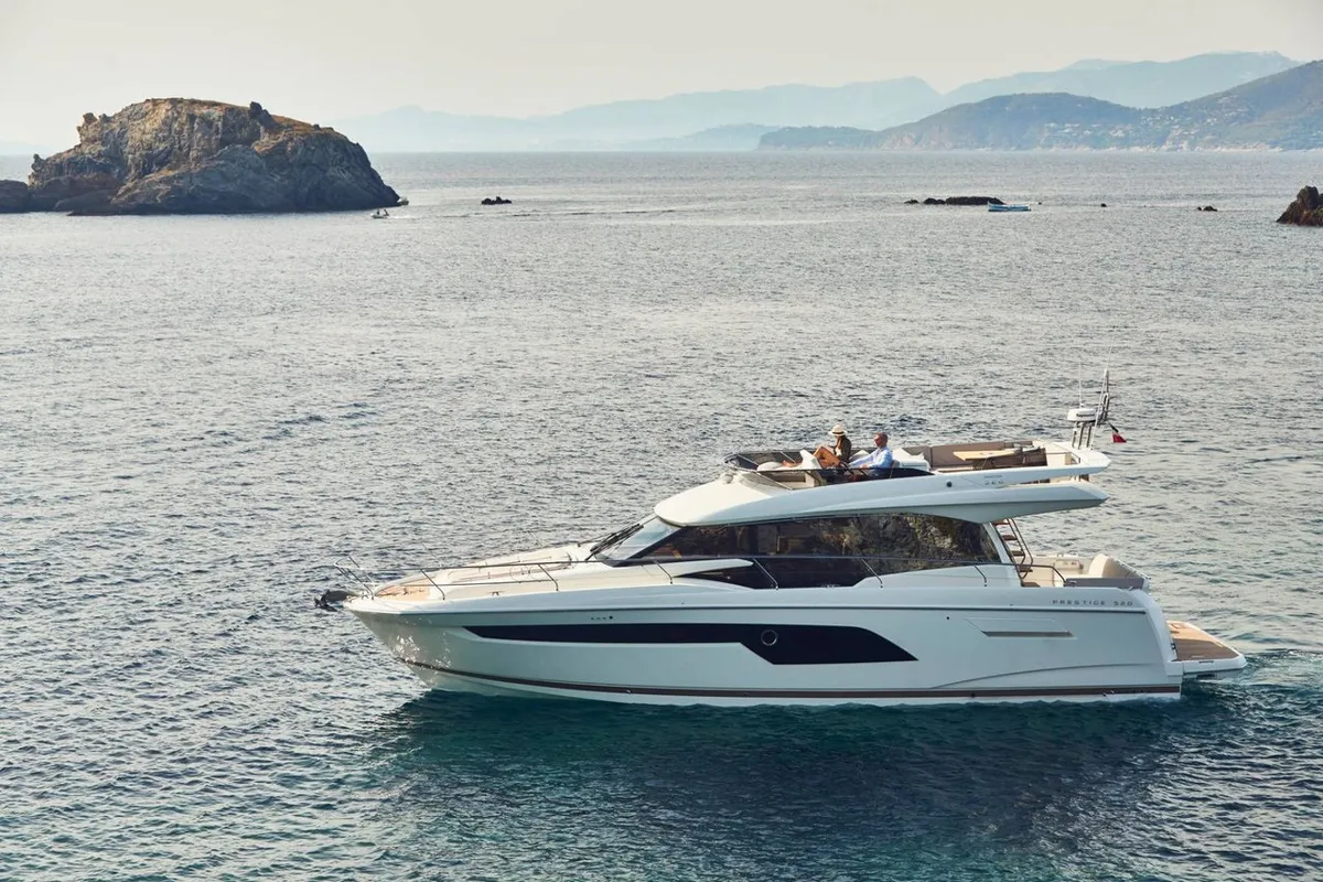 Caprice, a Jeanneau Prestige 520 Flybridge motor yacht at Punat, Croatia