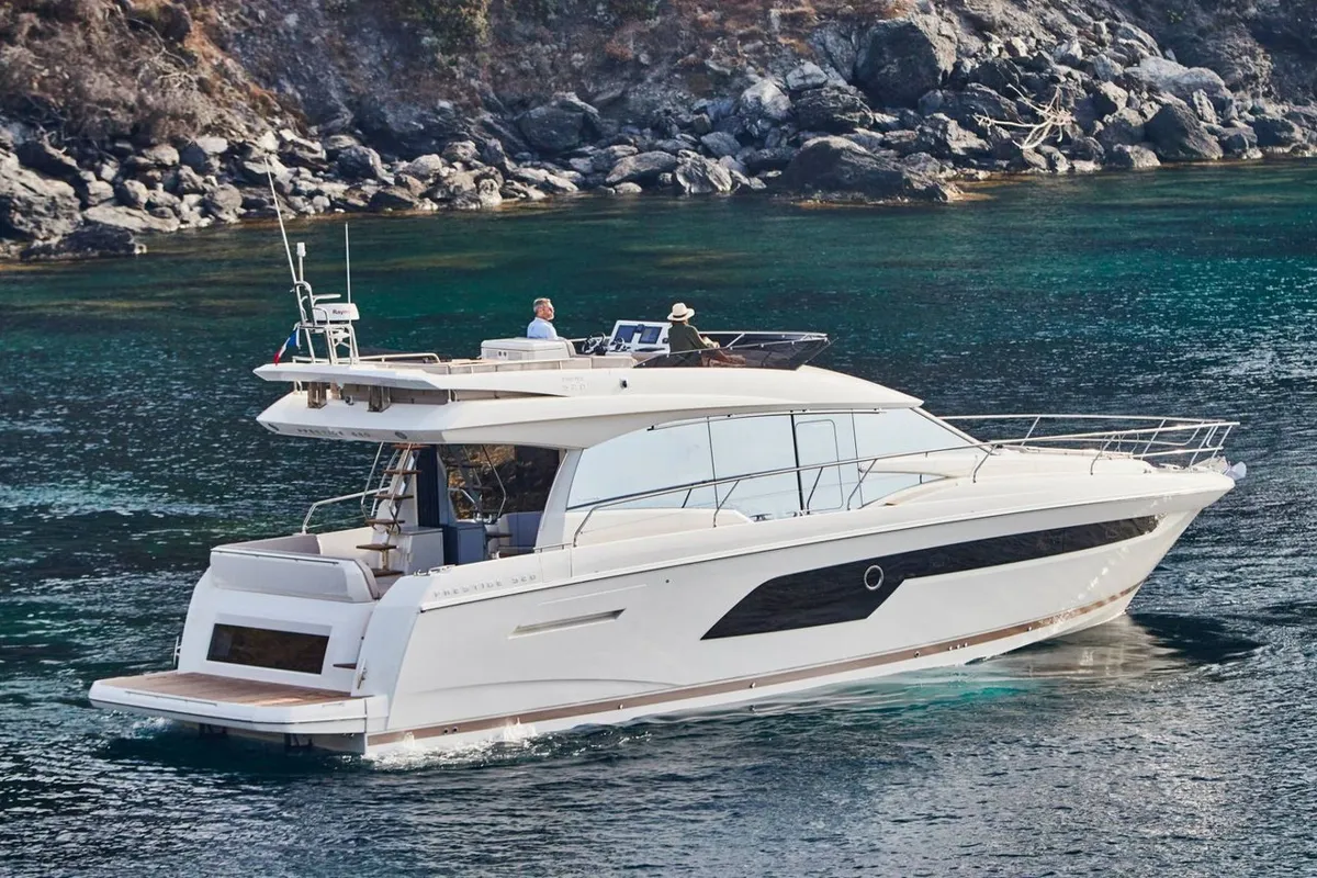 Caprice, a Jeanneau Prestige 520 Flybridge motor yacht at Punat, Croatia