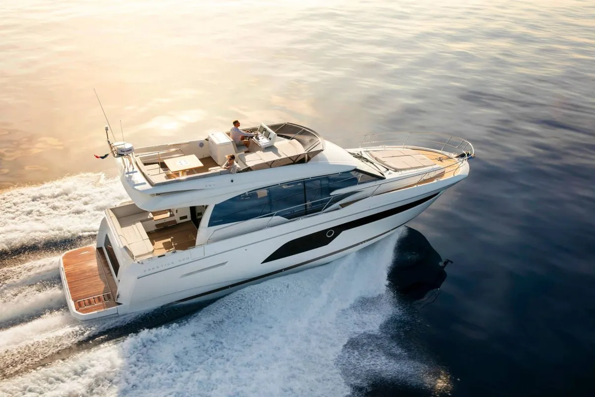 Caprice, a Jeanneau Prestige 520 Flybridge motor yacht at Punat, Croatia