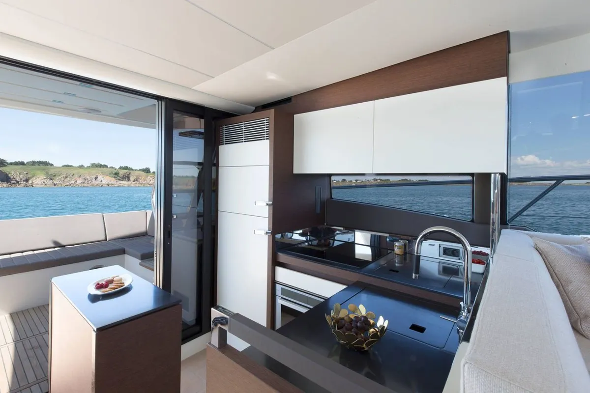 Caprice, a Jeanneau Prestige 520 Flybridge motor yacht at Punat, Croatia