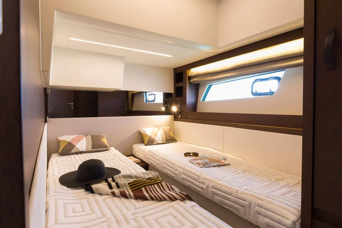 Caprice, a Jeanneau Prestige 520 Flybridge motor yacht at Punat, Croatia