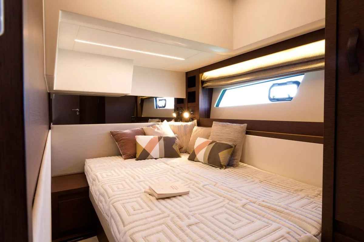Caprice, a Jeanneau Prestige 520 Flybridge motor yacht at Punat, Croatia