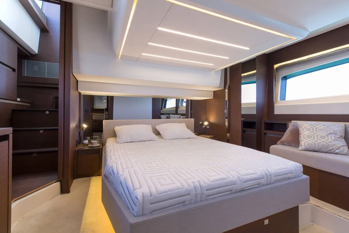 Caprice, a Jeanneau Prestige 520 Flybridge motor yacht at Punat, Croatia