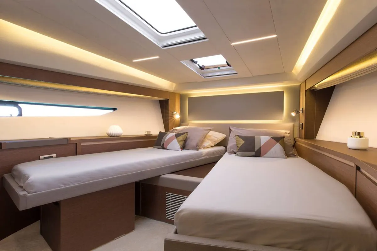 Caprice, a Jeanneau Prestige 520 Flybridge motor yacht at Punat, Croatia