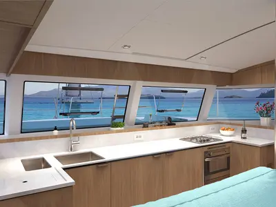 Galley of Eleanor, a Bali Catsmart catamaran at Dubrovnik, Croatia
