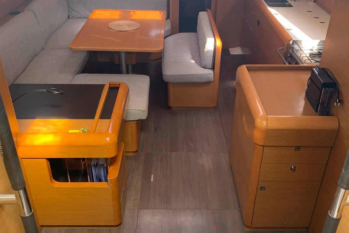 Salon of Aurora, a Jeanneau Sun Odyssey 519 - 5 + 1 cab. sailboat at Skiathos, Greece