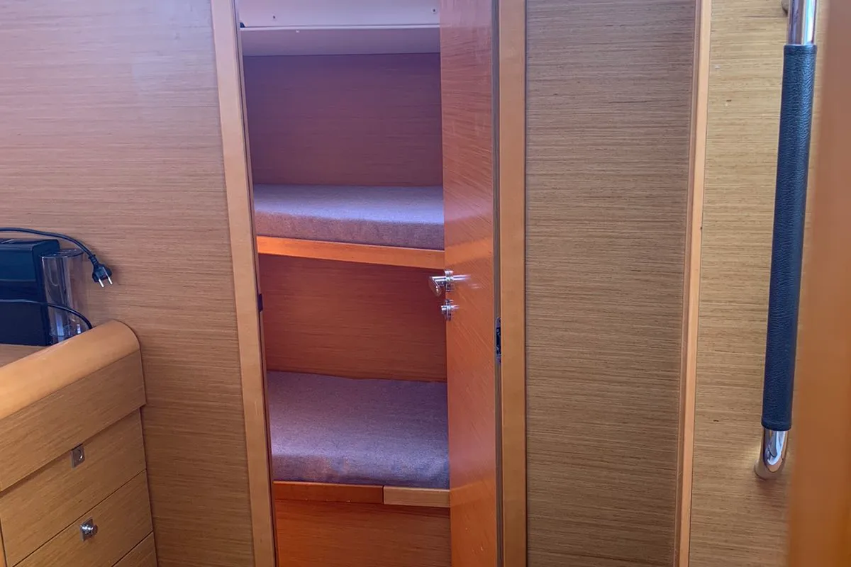 Cabin on Aurora, a Jeanneau Sun Odyssey 519 - 5 + 1 cab. sailboat at Skiathos, Greece
