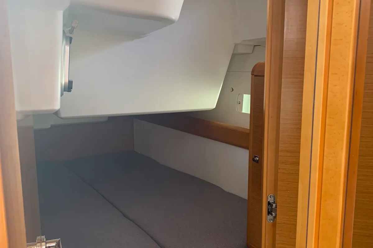 Cabin on Aurora, a Jeanneau Sun Odyssey 519 - 5 + 1 cab. sailboat at Skiathos, Greece