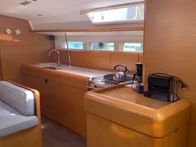 Galley of Aurora, a Jeanneau Sun Odyssey 519 - 5 + 1 cab. sailboat at Skiathos, Greece