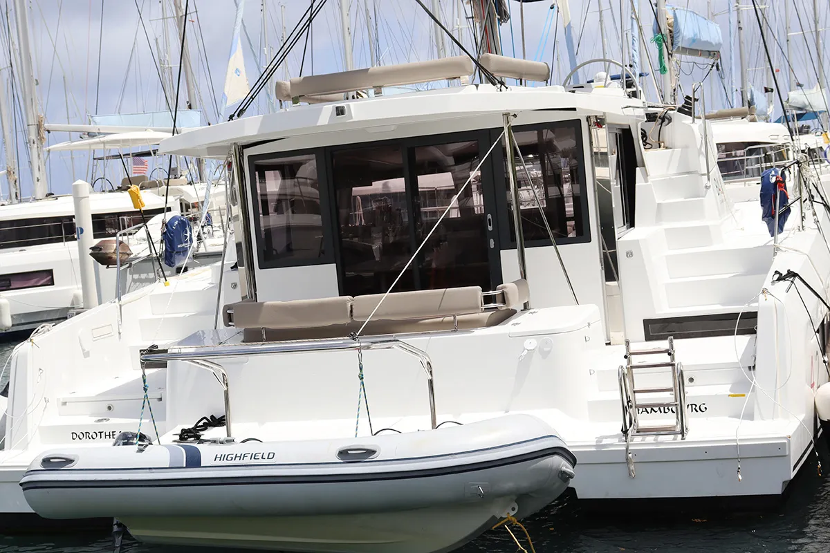 Exterior view of Dorothea, a Bali 4.2 OW catamaran at Road Town, British Virgin Islands