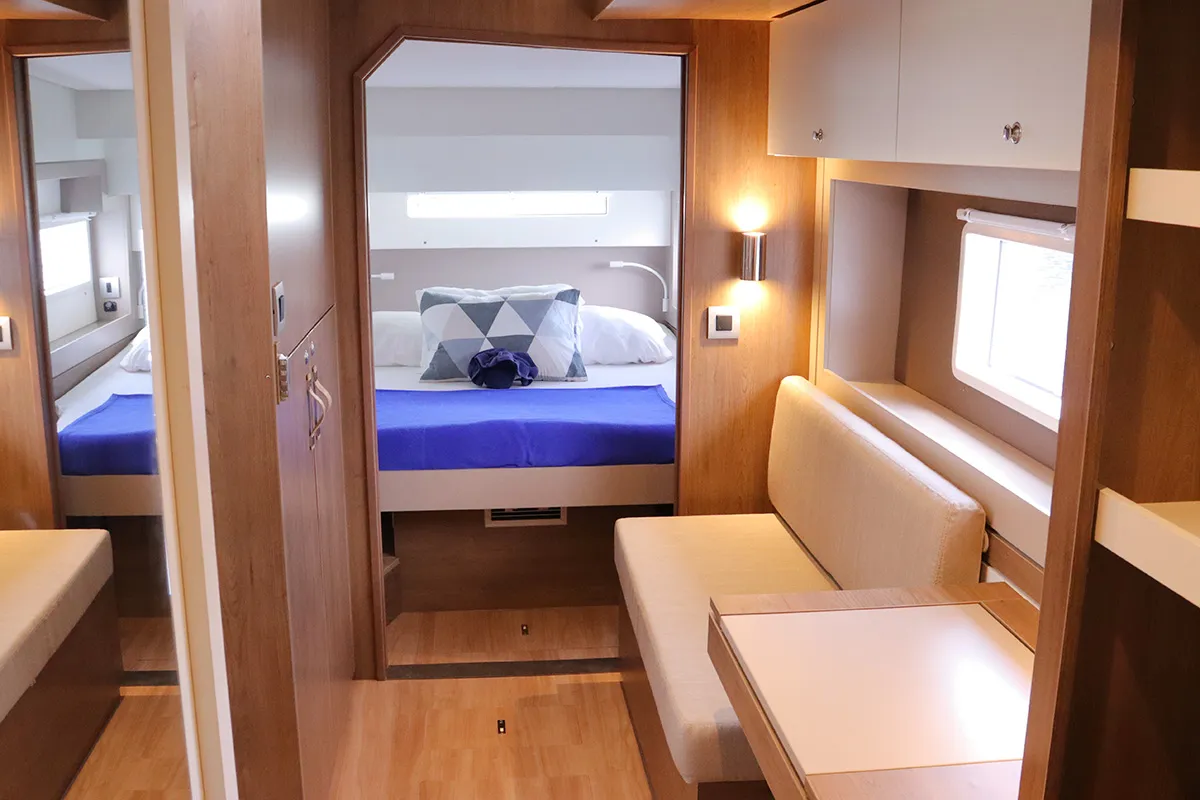 Cabin on Dorothea, a Bali 4.2 OW catamaran at Road Town, British Virgin Islands