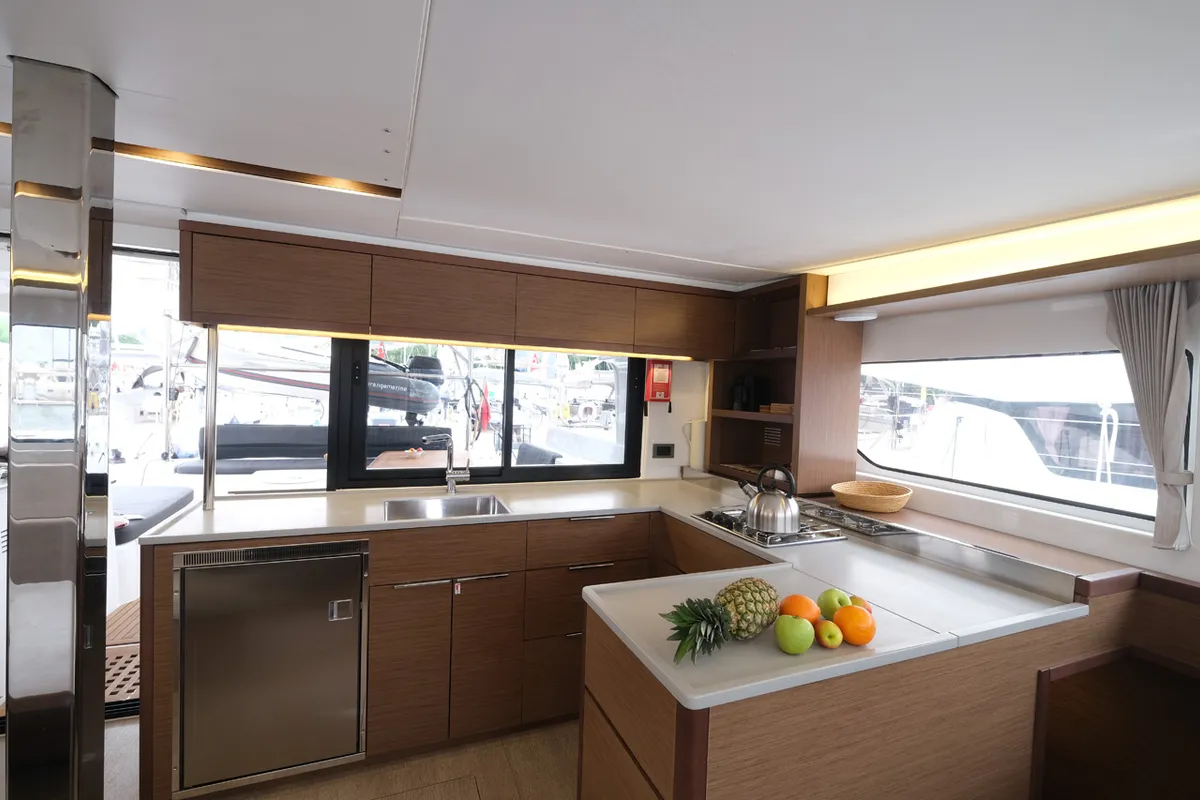 Galley of Blu, a Lagoon 46 catamaran at Volos Municipality, Greece