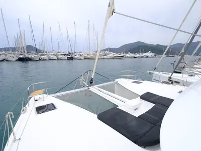 Deck of Blu, a Lagoon 46 catamaran at Volos Municipality, Greece