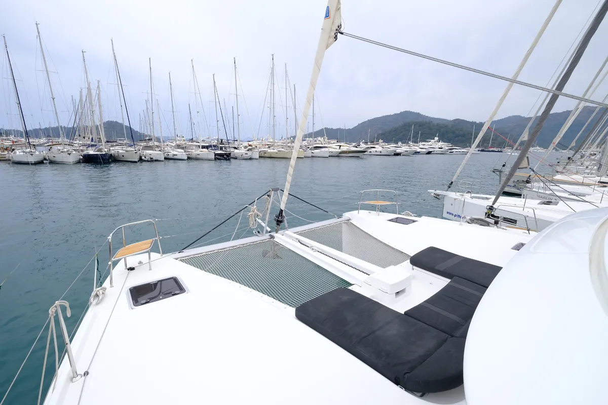 Deck of Blu, a Lagoon 46 catamaran at Volos Municipality, Greece