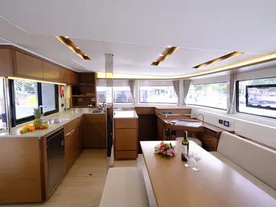 Galley of Blu, a Lagoon 46 catamaran at Volos Municipality, Greece