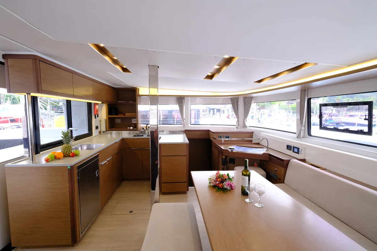 Galley of Blu, a Lagoon 46 catamaran at Volos Municipality, Greece