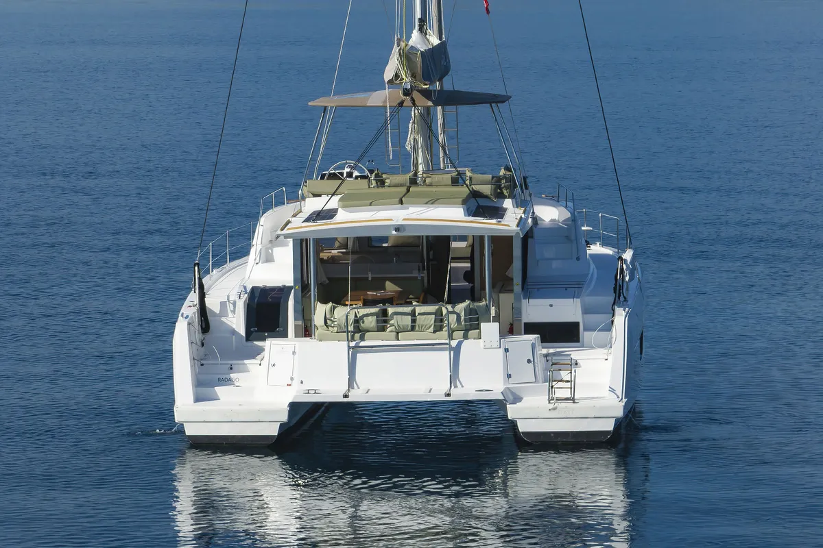 Exterior view of Radago, a Bali 4.6 catamaran at Općina Sukošan, Croatia