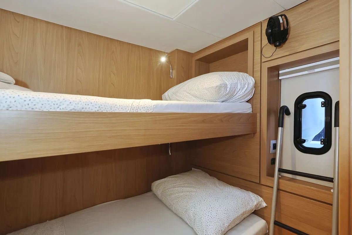 Cabin on Radago, a Bali 4.6 catamaran at Općina Sukošan, Croatia