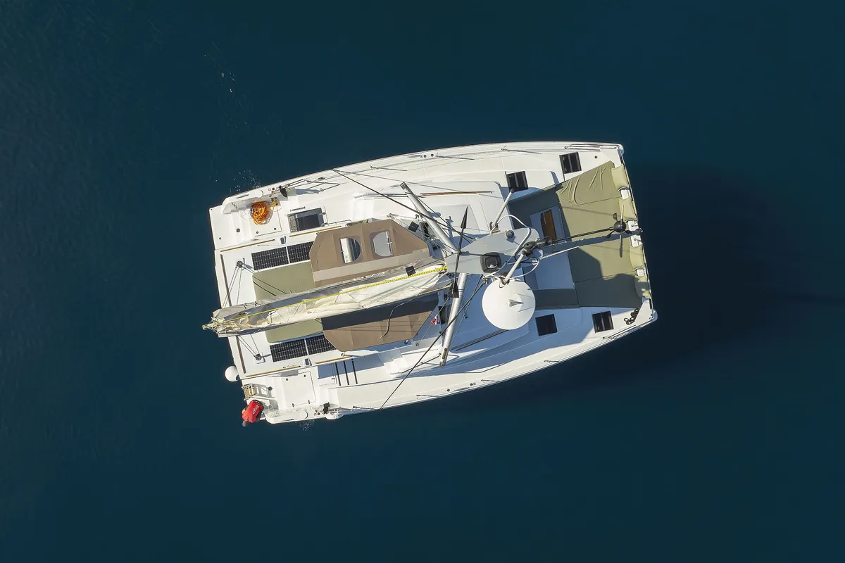 Exterior view of Radago, a Bali 4.6 catamaran at Općina Sukošan, Croatia