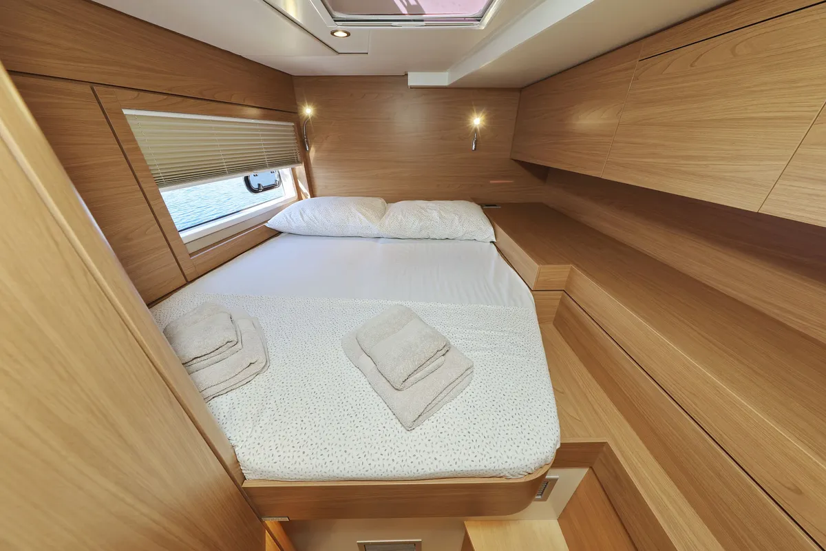 Cabin on Radago, a Bali 4.6 catamaran at Općina Sukošan, Croatia