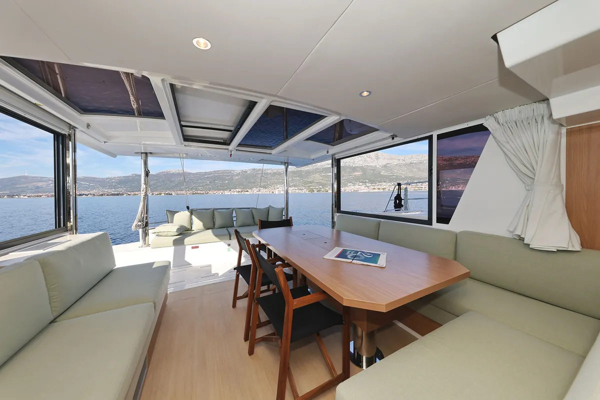 Salon of Radago, a Bali 4.6 catamaran at Općina Sukošan, Croatia
