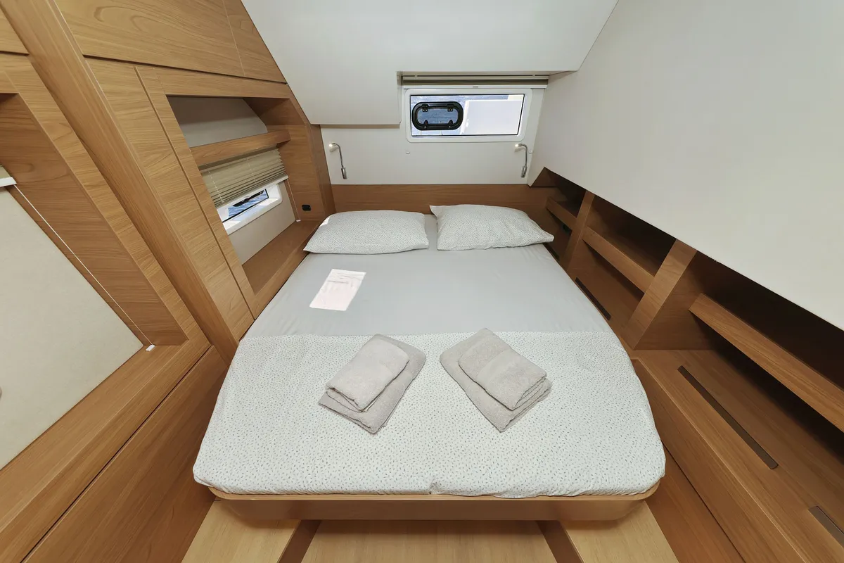 Cabin on Radago, a Bali 4.6 catamaran at Općina Sukošan, Croatia