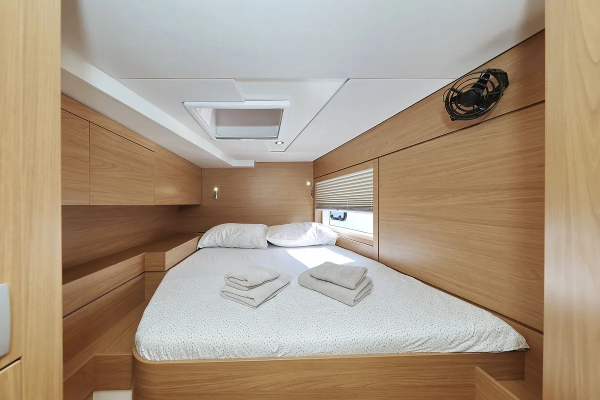 Cabin on Radago, a Bali 4.6 catamaran at Općina Sukošan, Croatia