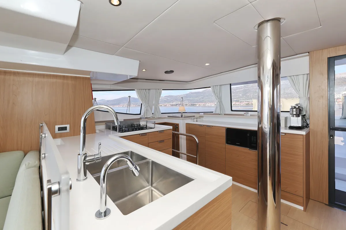 Galley of Radago, a Bali 4.6 catamaran at Općina Sukošan, Croatia