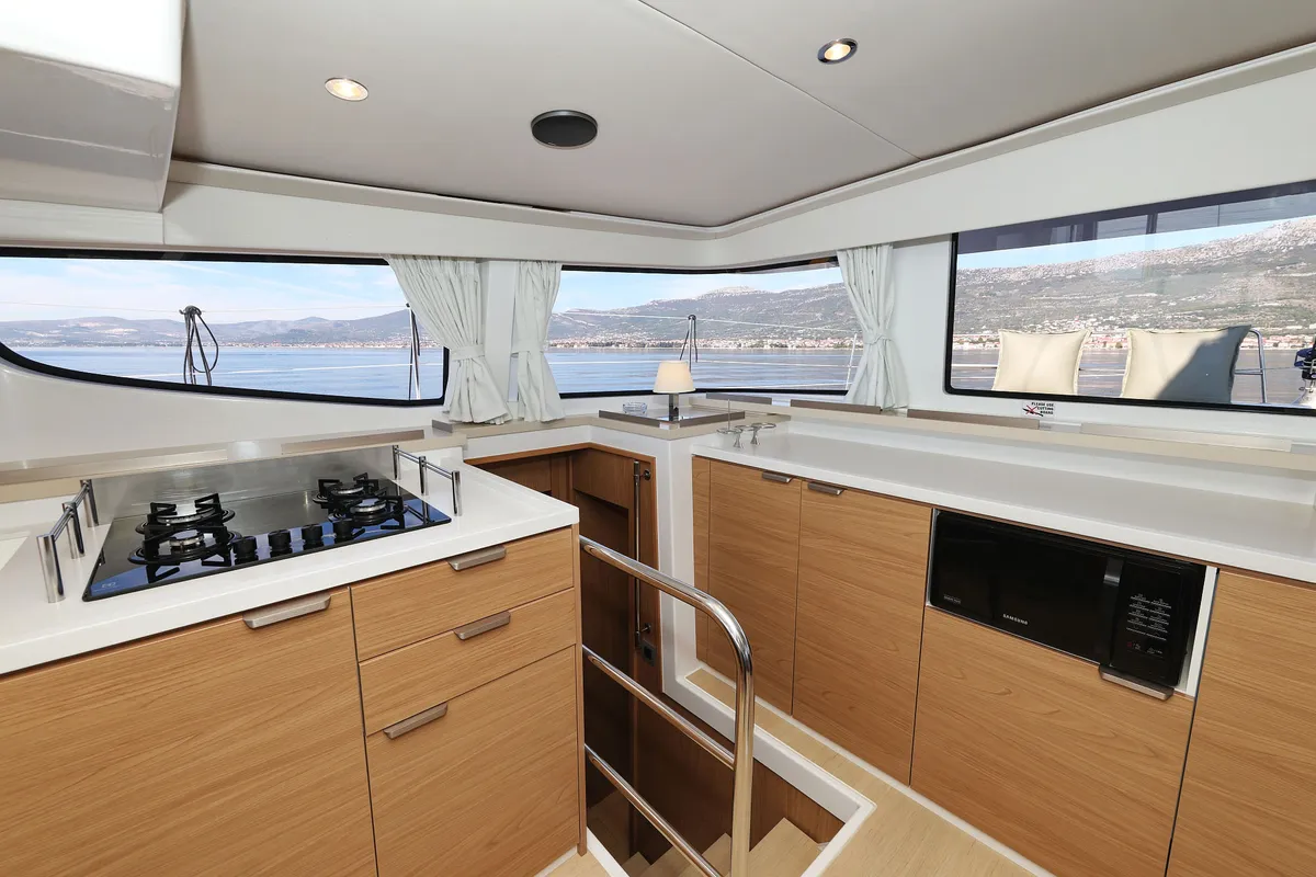 Galley of Radago, a Bali 4.6 catamaran at Općina Sukošan, Croatia
