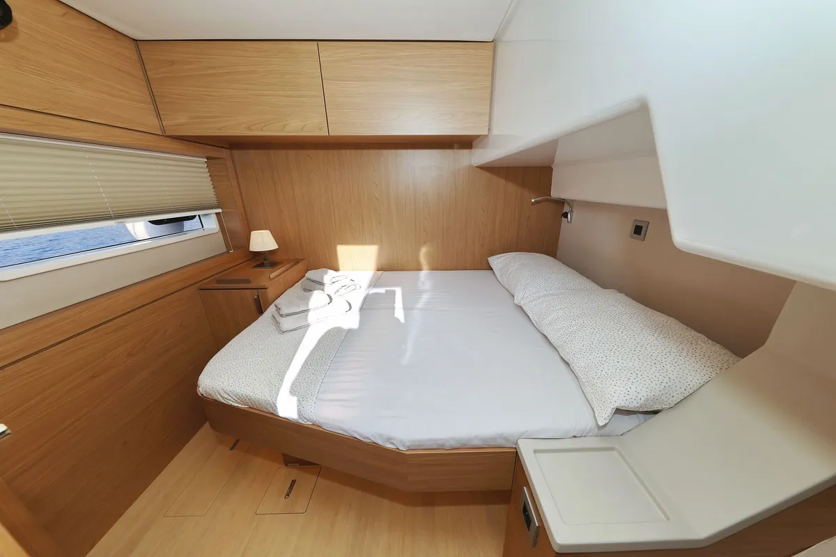 Cabin on Radago, a Bali 4.6 catamaran at Općina Sukošan, Croatia