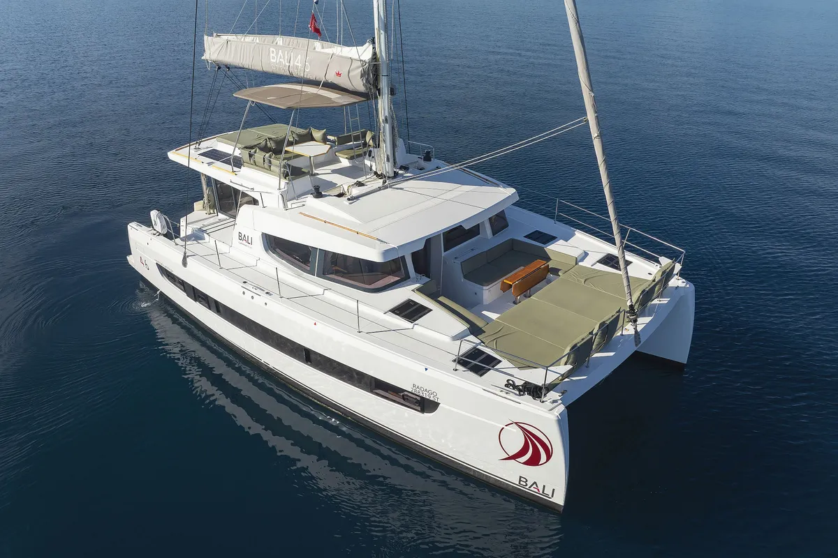 Exterior view of Radago, a Bali 4.6 catamaran at Općina Sukošan, Croatia