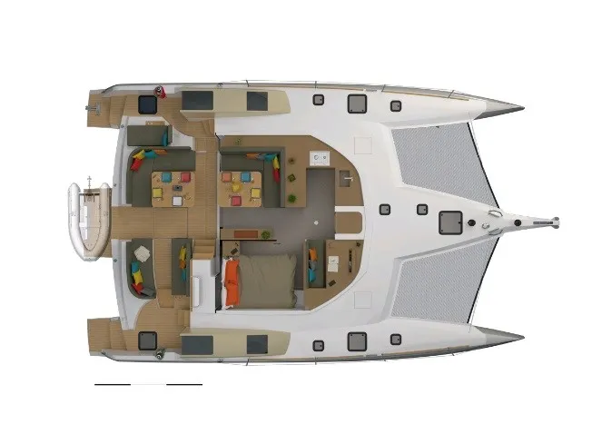 Floor plan of Hope, a NEEL 47 sailboat at Punat, Croatia