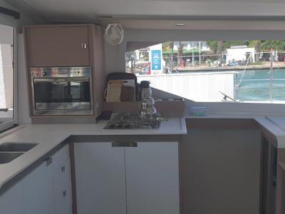 Galley of Ares X, a Fountaine Pajot Isla 40 catamaran at Marmaris, Turkey