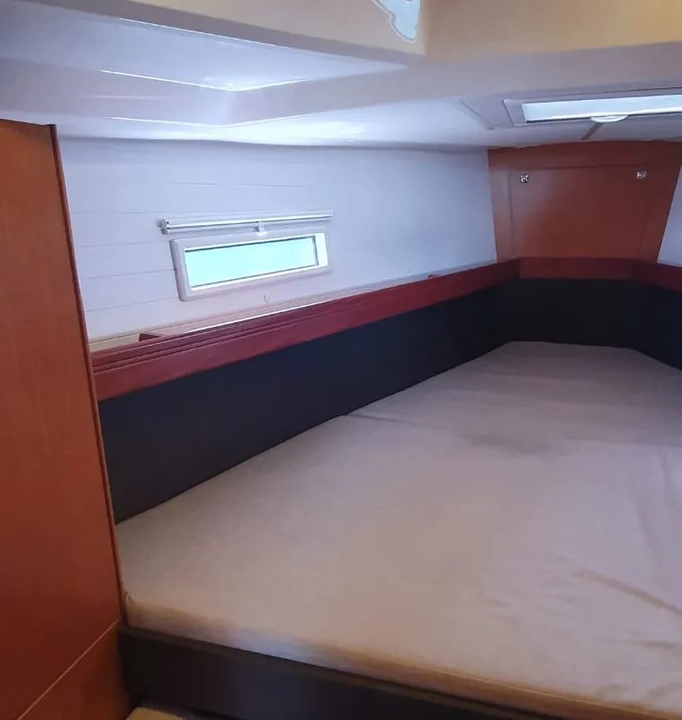 Cabin on Surya, a Bavaria Cruiser 41 sailboat at Olbia, Italy