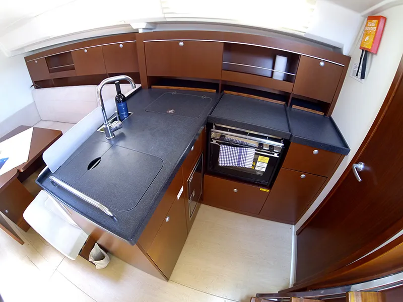 Galley of Ariel, a Hanse 385 sailboat at Grad Šibenik, Croatia