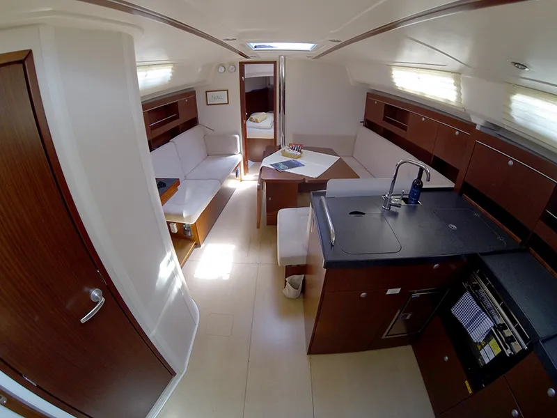 Salon of Ariel, a Hanse 385 sailboat at Grad Šibenik, Croatia