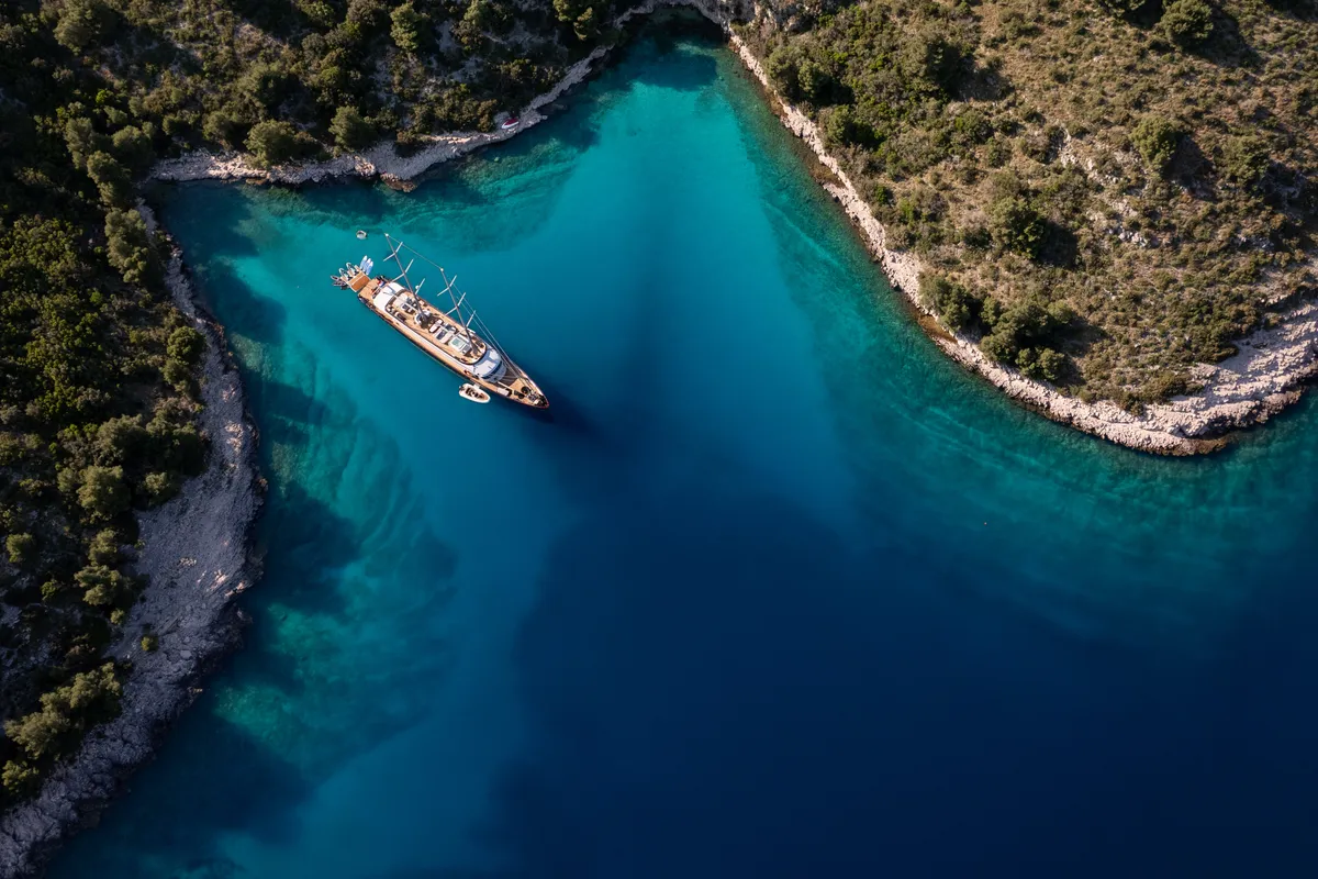 Exterior view of Nocturno, a Gulet Luxury Sailing Yacht sailboat at Split, Croatia
