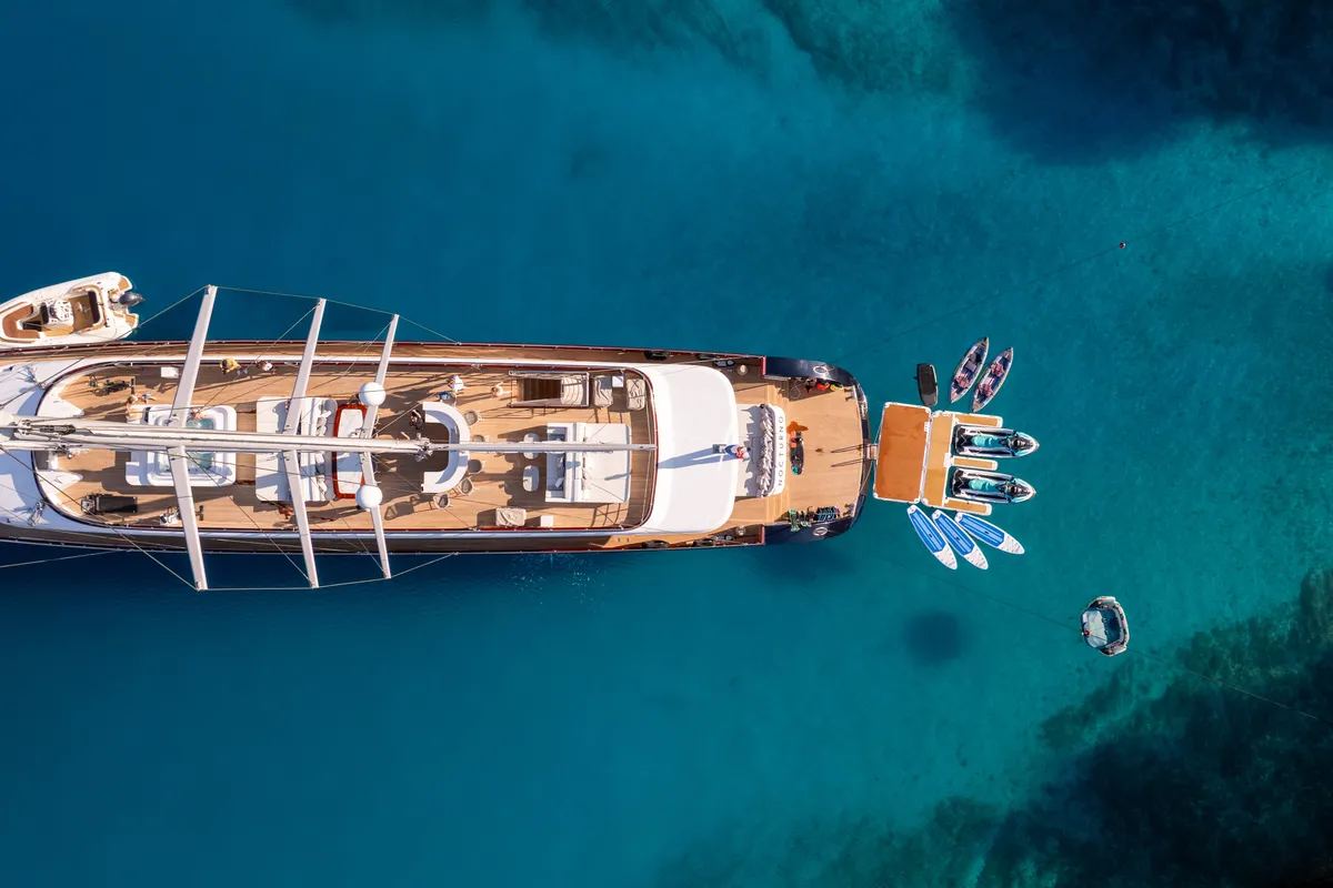 Exterior view of Nocturno, a Gulet Luxury Sailing Yacht sailboat at Split, Croatia